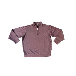 Peter Millar Purple Performance Knit Quarter Zip Pullover Sweater Golf sz L